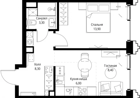 1-комнатная квартира - ул. Верейская, 29/32Д / ЖК СЕТ - фото 1