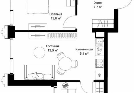 2-комнатная квартира - ул. Верейская, 29/32Д / ЖК СЕТ - фото 1