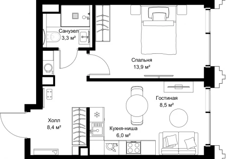 1-комнатная квартира - ул. Верейская, 29/32Д / ЖК СЕТ - фото 1