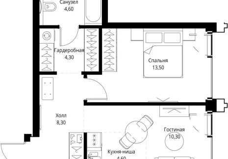 1-комнатная квартира - ул. Верейская, 29/32Д / ЖК СЕТ - фото 1