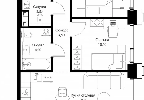 2-комнатная квартира - ул. Верейская, 29/32Д / ЖК СЕТ - фото 1