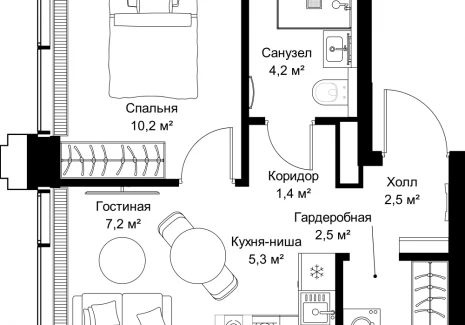 1-комнатная квартира - ул. Верейская, 29/32Д / ЖК СЕТ - фото 1