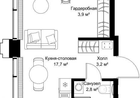 1-комнатная квартира - ул. Верейская, 29/32Д / ЖК СЕТ - фото 1