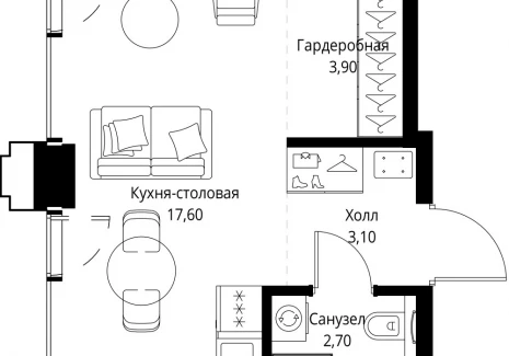 1-комнатная квартира - ул. Верейская, 29/32Д / ЖК СЕТ - фото 1