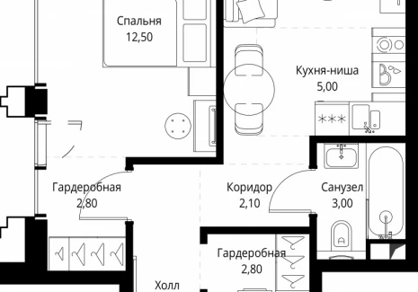 1-комнатная квартира - ул. Верейская, 29/32Д / ЖК СЕТ - фото 1