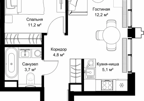 1-комнатная квартира - ул. Верейская, 29/32Д / ЖК СЕТ - фото 1