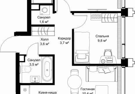 2-комнатная квартира - ул. Верейская, 29/32Д / ЖК СЕТ - фото 1