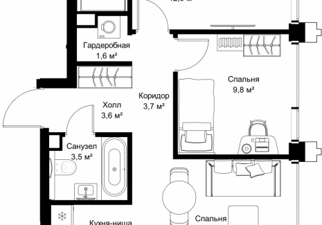 2-комнатная квартира - ул. Верейская, 29/32Д / ЖК СЕТ - фото 1