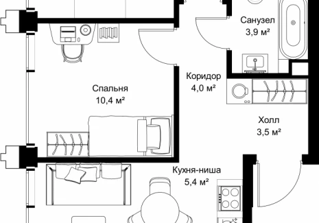 2-комнатная квартира - ул. Верейская, 29/32Д / ЖК СЕТ - фото 1