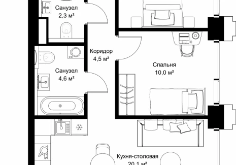 2-комнатная квартира - ул. Верейская, 29/32Д / ЖК СЕТ - фото 1