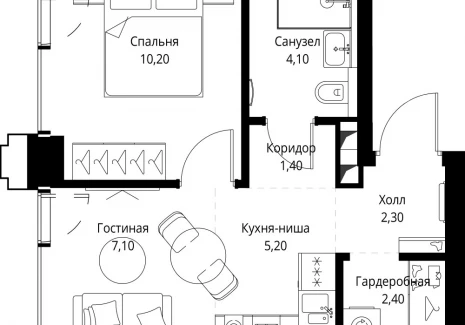 1-комнатная квартира - ул. Верейская, 29/32Д / ЖК СЕТ - фото 1