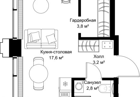 1-комнатная квартира - ул. Верейская, 29/32Д / ЖК СЕТ - фото 1