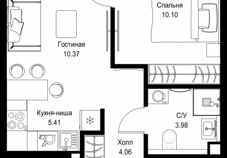 1-комнатная квартира - ул. Верейская, 29/32Д / ЖК СЕТ - фото 1