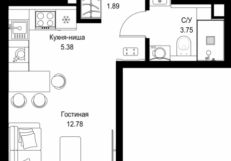 1-комнатная квартира - ул. Верейская, 29/32Д / ЖК СЕТ - фото 1