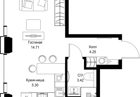 1-комнатная квартира - ул. Верейская, 29/32Д / ЖК СЕТ - фото 1