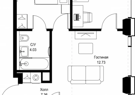 2-комнатная квартира - ул. Верейская, 29/32Д / ЖК СЕТ - фото 1