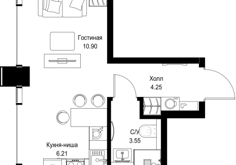 1-комнатная квартира - ул. Верейская, 29/32Д / ЖК СЕТ - фото 1