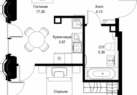 1-комнатная квартира - ул. Верейская, 29/32Д / ЖК СЕТ - фото 1