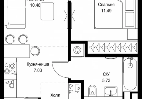 1-комнатная квартира - ул. Верейская, 29/32Д / ЖК СЕТ - фото 1