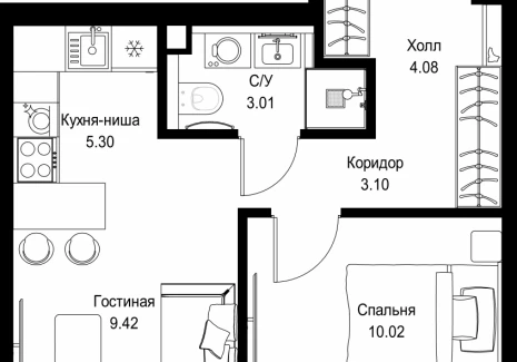 1-комнатная квартира - ул. Верейская, 29/32Д / ЖК СЕТ - фото 1