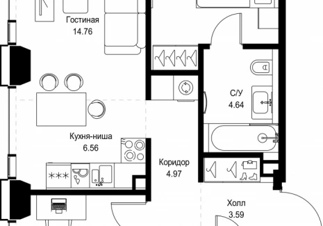 2-комнатная квартира - ул. Верейская, 29/32Д / ЖК СЕТ - фото 1