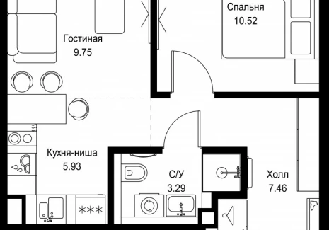 1-комнатная квартира - ул. Верейская, 29/32Д / ЖК СЕТ - фото 1