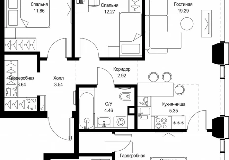 3-комнатная квартира - ул. Верейская, 29/32Д / ЖК СЕТ - фото 1