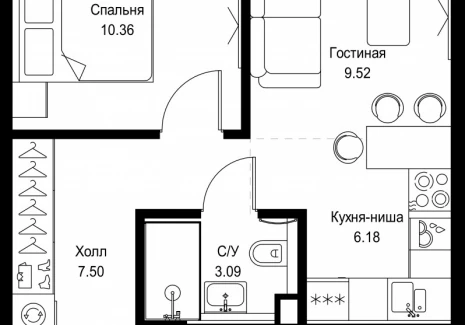 1-комнатная квартира - ул. Верейская, 29/32Д / ЖК СЕТ - фото 1