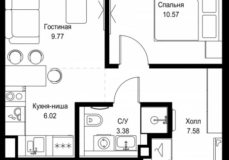 1-комнатная квартира - ул. Верейская, 29/32Д / ЖК СЕТ - фото 1