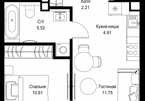 1-комнатная квартира - ул. Верейская, 29/32Д / ЖК СЕТ - фото 1