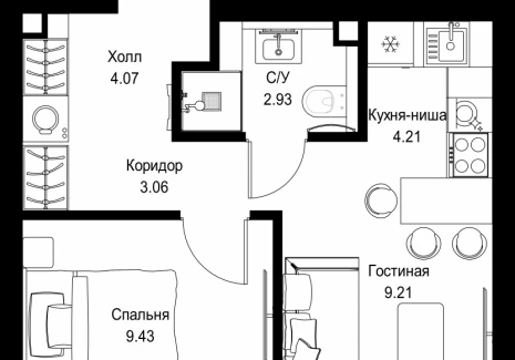 1-комнатная квартира - ул. Верейская, 29/32Д / ЖК СЕТ - фото 1