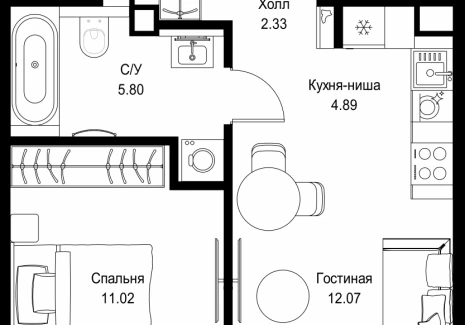 1-комнатная квартира - ул. Верейская, 29/32Д / ЖК СЕТ - фото 1