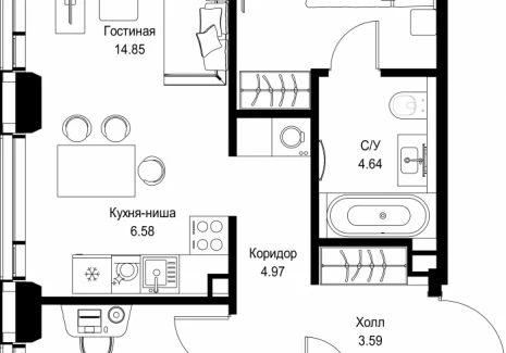 2-комнатная квартира - ул. Верейская, 29/32Д / ЖК СЕТ - фото 1