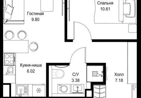 1-комнатная квартира - ул. Верейская, 29/32Д / ЖК СЕТ - фото 1