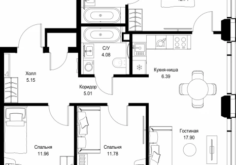 3-комнатная квартира - ул. Верейская, 29/32Д / ЖК СЕТ - фото 1