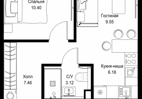 1-комнатная квартира - ул. Верейская, 29/32Д / ЖК СЕТ - фото 1