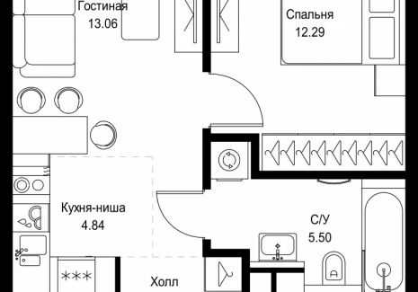 1-комнатная квартира - ул. Верейская, 29/32Д / ЖК СЕТ - фото 1
