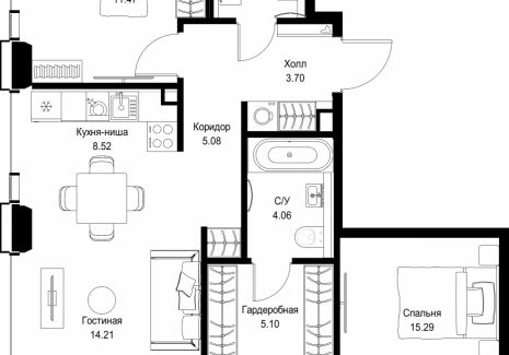 2-комнатная квартира - ул. Верейская, 29/32Д / ЖК СЕТ - фото 1