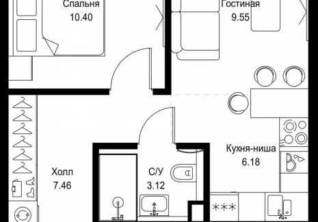 1-комнатная квартира - ул. Верейская, 29/32Д / ЖК СЕТ - фото 1