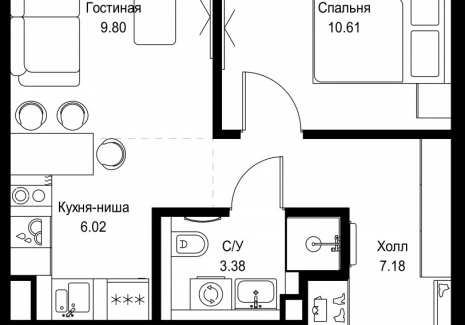 1-комнатная квартира - ул. Верейская, 29/32Д / ЖК СЕТ - фото 1