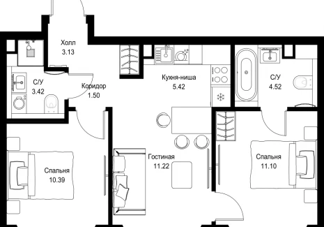 2-комнатная квартира - ул. Верейская, 29/32Д / ЖК СЕТ - фото 1
