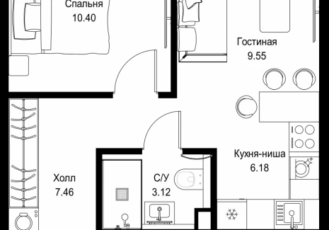 1-комнатная квартира - ул. Верейская, 29/32Д / ЖК СЕТ - фото 1