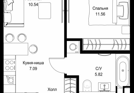1-комнатная квартира - ул. Верейская, 29/32Д / ЖК СЕТ - фото 1