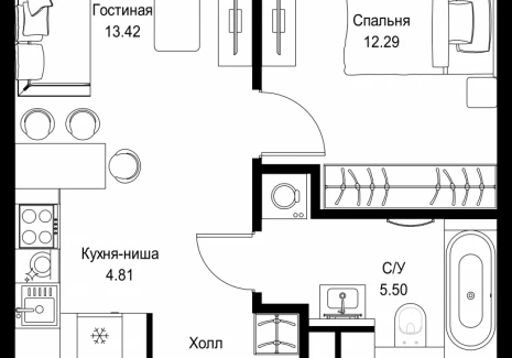 1-комнатная квартира - ул. Верейская, 29/32Д / ЖК СЕТ - фото 1