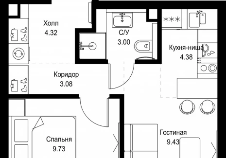 1-комнатная квартира - ул. Верейская, 29/32Д / ЖК СЕТ - фото 1
