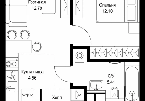 1-комнатная квартира - ул. Верейская, 29/32Д / ЖК СЕТ - фото 1