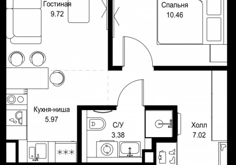 1-комнатная квартира - ул. Верейская, 29/32Д / ЖК СЕТ - фото 1