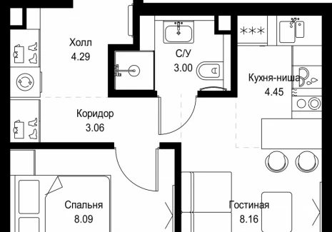 1-комнатная квартира - ул. Верейская, 29/32Д / ЖК СЕТ - фото 1