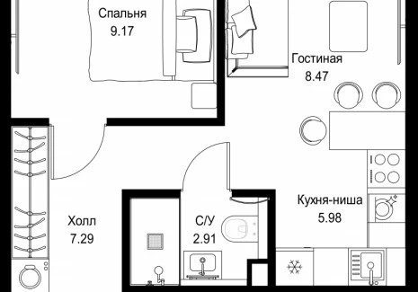1-комнатная квартира - ул. Верейская, 29/32Д / ЖК СЕТ - фото 1