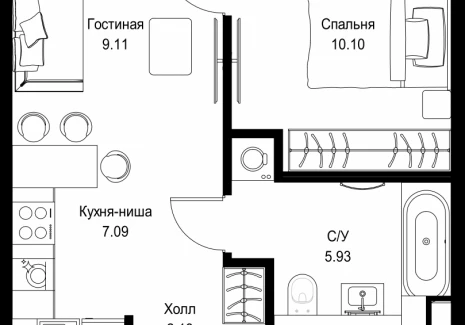 1-комнатная квартира - ул. Верейская, 29/32Д / ЖК СЕТ - фото 1